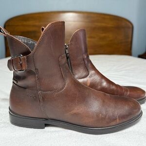 Ecco Women's Brown Leather Ankle Boots